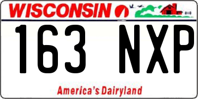 WI license plate 163NXP