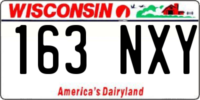 WI license plate 163NXY