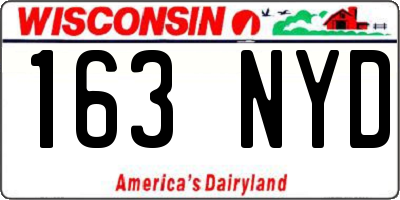 WI license plate 163NYD