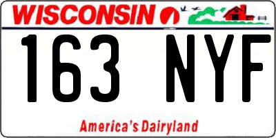 WI license plate 163NYF