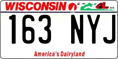WI license plate 163NYJ