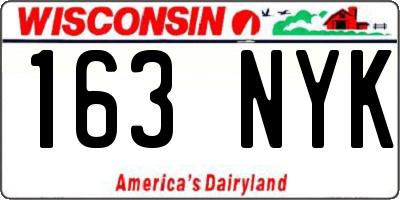 WI license plate 163NYK