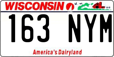 WI license plate 163NYM