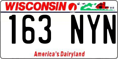 WI license plate 163NYN