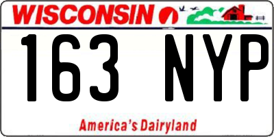 WI license plate 163NYP