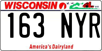 WI license plate 163NYR