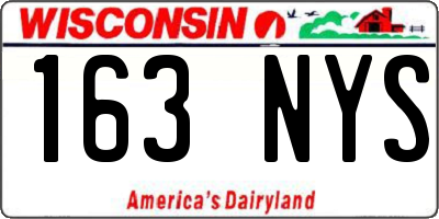 WI license plate 163NYS
