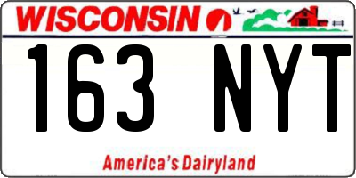 WI license plate 163NYT