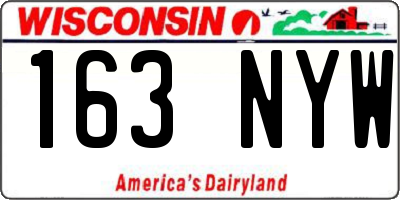 WI license plate 163NYW