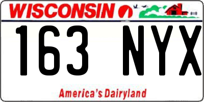WI license plate 163NYX