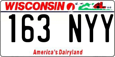 WI license plate 163NYY