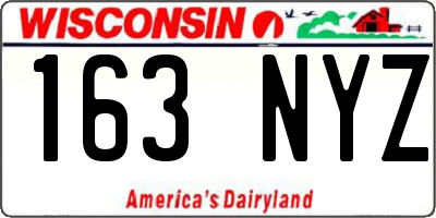 WI license plate 163NYZ