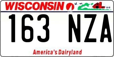 WI license plate 163NZA