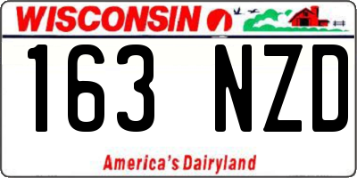 WI license plate 163NZD