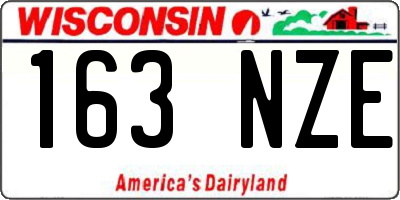 WI license plate 163NZE