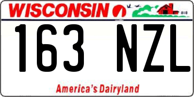 WI license plate 163NZL