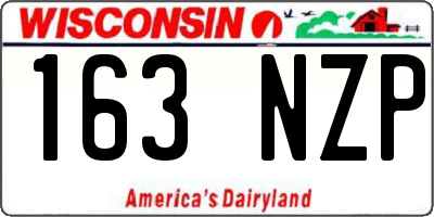 WI license plate 163NZP