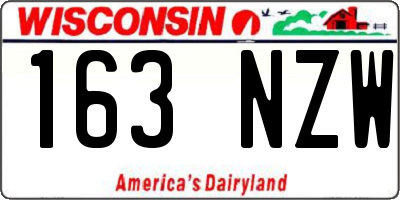 WI license plate 163NZW