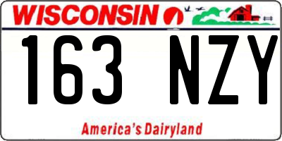 WI license plate 163NZY