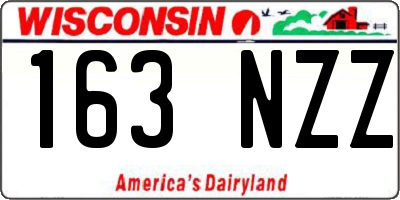 WI license plate 163NZZ