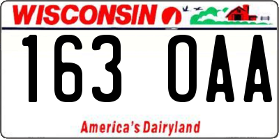 WI license plate 163OAA