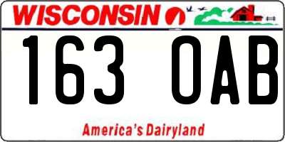 WI license plate 163OAB