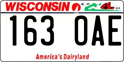 WI license plate 163OAE