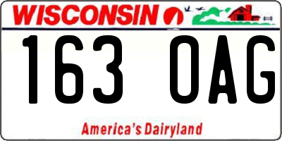 WI license plate 163OAG