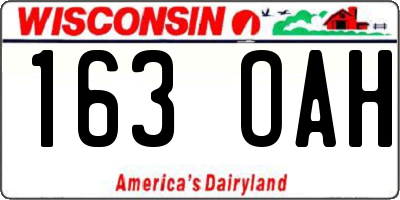 WI license plate 163OAH
