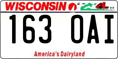 WI license plate 163OAI