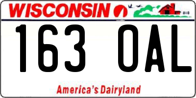 WI license plate 163OAL