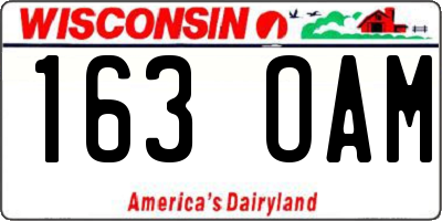 WI license plate 163OAM