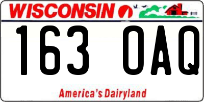 WI license plate 163OAQ