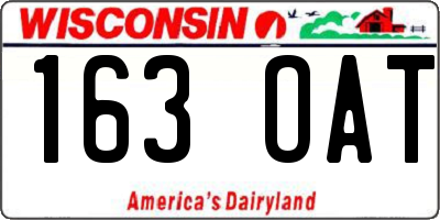 WI license plate 163OAT