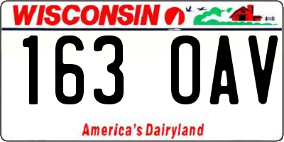 WI license plate 163OAV