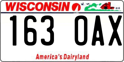 WI license plate 163OAX