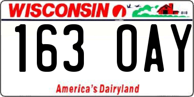 WI license plate 163OAY