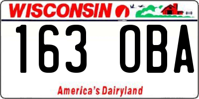 WI license plate 163OBA