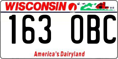 WI license plate 163OBC