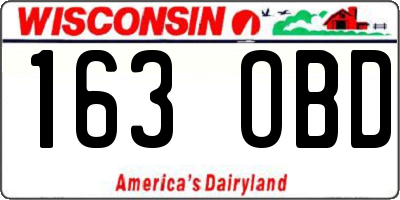 WI license plate 163OBD