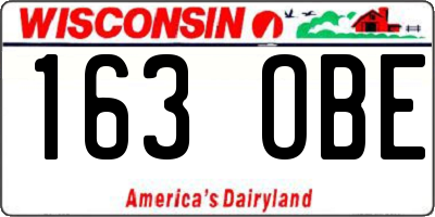 WI license plate 163OBE