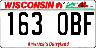 WI license plate 163OBF