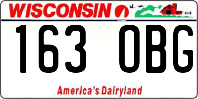 WI license plate 163OBG