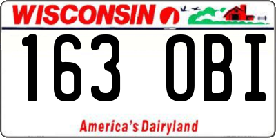 WI license plate 163OBI