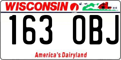 WI license plate 163OBJ