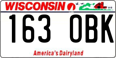 WI license plate 163OBK