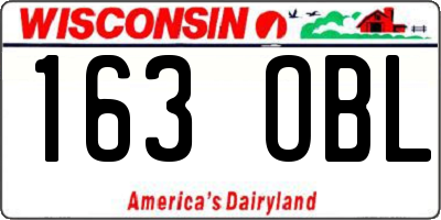 WI license plate 163OBL