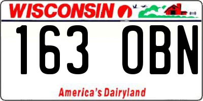 WI license plate 163OBN