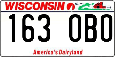 WI license plate 163OBO