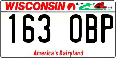 WI license plate 163OBP